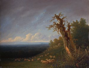 Hirtenjunge auf einem Hügel von William Turner of Oxford
