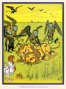 „Die Affen wickelten viele Schlingen um seinen Körper.“ aus „Der Zauberer von Oz“ von L. Frank Baum von William Wallace Denslow