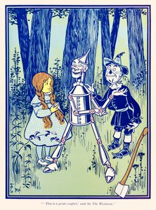 „Das ist ein großer Trost“, sagte der Blechmann.“ aus „Der Zauberer von Oz“ von L. Frank Baum von William Wallace Denslow