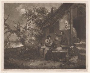 Männer im Gespräch bei einem Gasthaus von William Ward