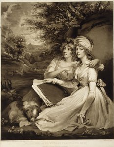 Die Töchter von Sir Thomas Frankland, Baronet, 1797 (Mezzotinto in brauner Tinte) von William Ward