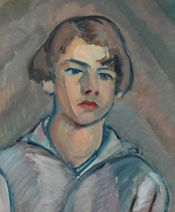 Porträt eines jungen Mannes mit langen Haaren