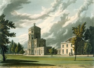Außenansicht des Astronomischen Observatoriums, Illustration aus der Geschichte von Oxford von William Westall