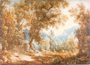 Landschaft mit Figuren, um 1807-1820 von William Westall