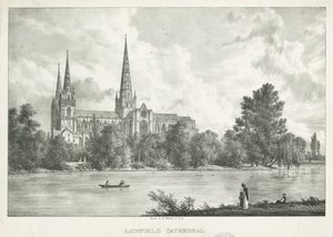 Lichfield Kathedrale - Südansicht von William Westall