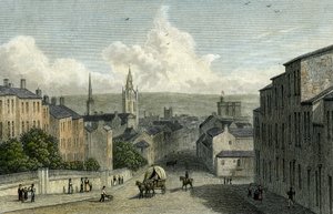 Newcastle von Westgate Hill, graviert von Edward Finden, 1830