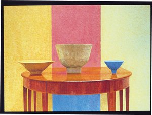 Stillleben, drei Lucie Rie Schalen
