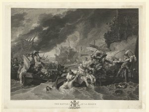 Die Seeschlacht bei Kap La Hogue, 1692 von William Woollett