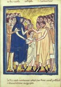 Joseph wird von seinen Brüdern verkauft, aus einem Buch der Bibelbilder, ca. 1250 von William de Brailes  
