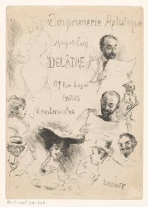 Visitenkarte des Druckers Eugène Delâtre in Paris