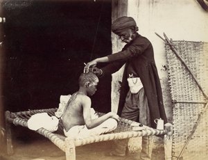 Indischer Barbier, 1860er Jahre von Willoughby Wallace Hooper