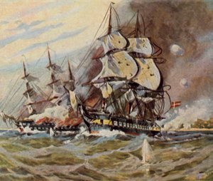 Deutsche Strandbatterien nahe Eckernförde, 5. April 1849