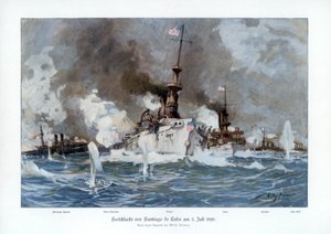 Schlacht von Santiago de Cuba, 3. Juli 1898, 1900 von Willy Stöwer