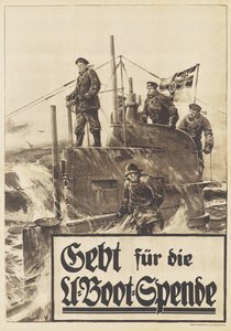 Spenden Sie für das U-Boot. Plakat, 1917 von Willy Stöwer