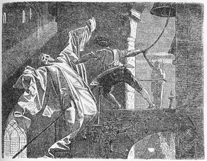 „Die Geschichte des jungen Mannes, der auszog, um zu lernen, was Angst ist“ (Holzschnitt) von Willy von Beckerath
