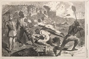 Eine Granate in den Rebellen-Schützengräben