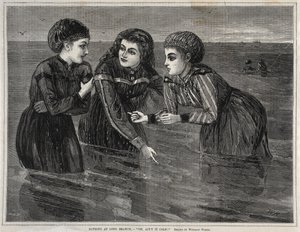 Baden in Long Branch, - "Oh, ist das kalt!" von Winslow Homer