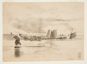 Strand bei Ebbe, Cullercoats, England von Winslow Homer