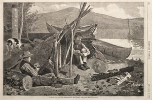 Camping in den Adirondack Mountains, 1874