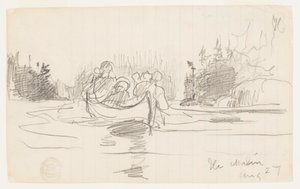 Kanu mit drei Männern, Ile Maligne, Quebec von Winslow Homer