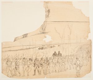Eine Infanteriekolonne auf dem Marsch, 1862