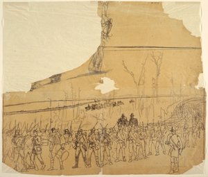 Eine Infanteriekolonne auf dem Marsch, 1862 von Winslow Homer