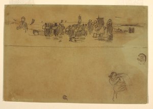 Frauengruppen am Strand, Cullercoats, England