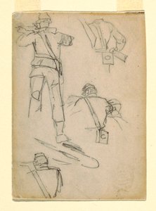 Studien von Soldaten, die zielen, 1862 von Winslow Homer
