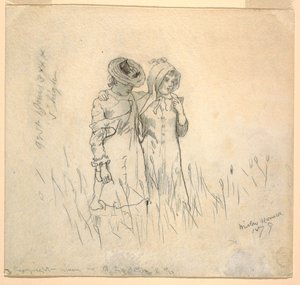 Zwei Mädchen auf einem Feld