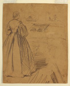 Frau steht vor einem Klavier, 1862 von Winslow Homer