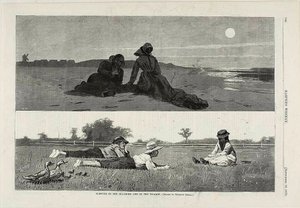 Flirten am Meer und auf der Wiese von Winslow Homer