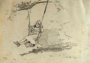 Mädchen auf einer Schaukel, 1879 von Winslow Homer
