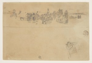 Gruppen von Frauen am Strand, Cullercoats, England