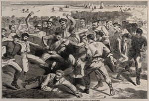Ferien im Lager - Soldaten spielen "Fußball" von Winslow Homer