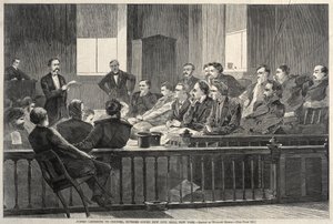 Geschworene hören dem Anwalt zu, Oberster Gerichtshof, Neues Rathaus, New York von Winslow Homer