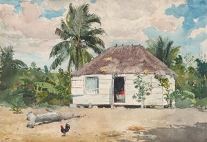 Einheimische Hütte in Nassau, 1885