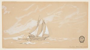 Schoner mit drei Dories von Winslow Homer