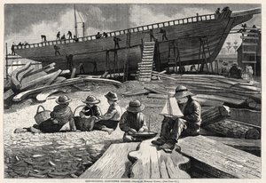 Schiffbau, Gloucester Harbor, 1873 von Winslow Homer