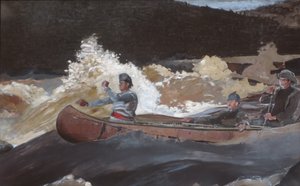 Die Stromschnellen hinunterfahren, Saguenay River, 1905-10