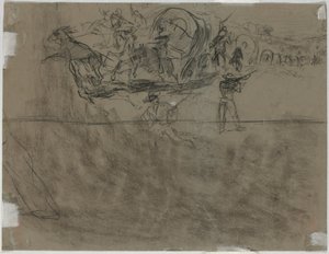 Scharmützel mit einem Wagenzug von Winslow Homer