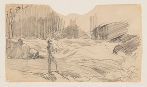 Studie für "Ouananiche Fishing," Lake St. John von Winslow Homer