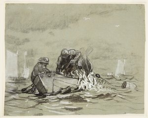 Studie für "Das Heringsnetz" von Winslow Homer