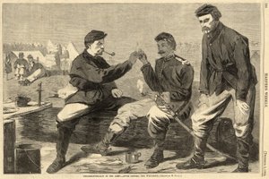 Thanksgiving-Day in der Armee - Nach dem Abendessen: Der Wunschknochen, aus Harpers Weekly, veröffentlicht 1864