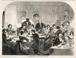 Erntedankfest - Das Abendessen, 1858 von Winslow Homer
