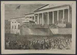 Die Amtseinführung von Abraham Lincoln als Präsident der Vereinigten Staaten im Kapitol, Washington, 4. März 1861 von Winslow Homer