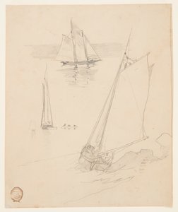Drei Skizzen von Schonern von Winslow Homer