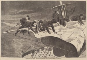 Winter auf See - Segel einholen vor der Küste, veröffentlicht 1869 von Winslow Homer