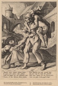 Armut ist leichter zu ertragen als Luxus von Workshop of Hendrick Goltzius, after Karel van Mander I