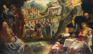 Die Anbetung des Goldenen Kalbes von Workshop of Jacopo Tintoretto