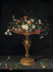 Blumen in einer Tazza auf einem Sims von Workshop of Jan Brueghel the Elder
